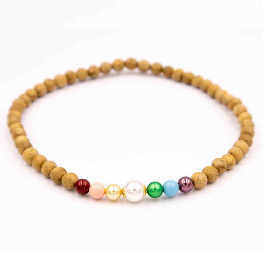 CHUOI-TRAM-HUONG-6LY-LUCKY-RAINBOW Chuỗi hạt Trầm Hương 6 ly, phối Ngọc trai Swarovski (Lucky Rainbow) - Ảnh 1